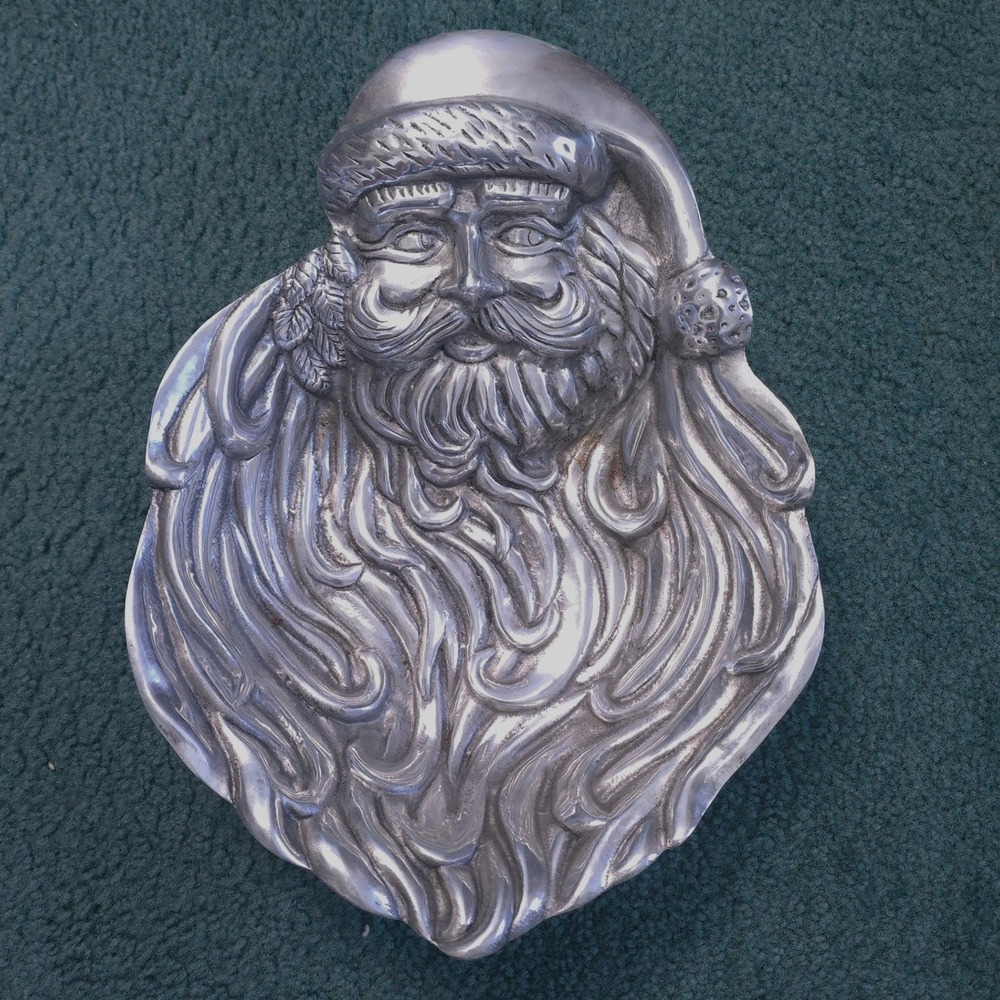 Sheridan Imports Santa Claus Aluminum Alloy Serving Platter Tray USA Christmas